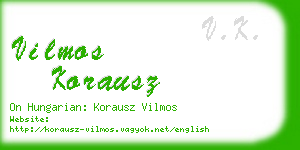 vilmos korausz business card